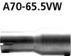 Bastuck Edelstahl Auspuff-Adapter 70mm auf 65,5mm