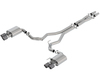 Borla ATAK Edelstahl Duplex Komplettanlage ab Kat mit Klappensteuerung Ford Mustang 6 GT Facelift ab 08/2017 je 2x102mm rund abgeschrägt aus Carbon mit Alu-Inlet