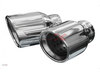 BULL-X Edelstahl Endrohrsatz zum Aufstecken 2x80mm rund eingerollt abgeschrägt
