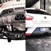 EGO-X Edelstahl Mittig Sportauspuff-Komplettanlage ab Kat mit Klappensteuerung Ø70mm Seat Ibiza Cupra 1.8 TSI 2x76mm rund aus Carbon