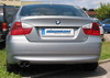Eisenmann Edelstahl Sportauspuff RACE-Version BMW 3er E90 E91 Limousine u. Touring 316i-320i ohne Flansch 2x70mm rund scharf gerade