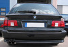 Eisenmann Edelstahl Sportauspuff BMW 5er E39 Touring mit Serienheckschürze 520i-530i 2x76mm rund scharf gerade