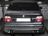 Eisenmann Edelstahl Duplex Sportauspuff RACE-Version BMW E39 520i-530i Limo mit Serienheckschürze je 2x76mm rund scharf gerade