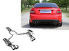 Eisenmann Edelstahl Duplex Komplettanlage ab Kat Mercedes C-Klasse W204 C63AMG je 2x120x77mm oval eingerollt abgeschrägt