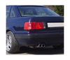 Fox Edelstahl Sportauspuff-Komplettanlage ab Kat Audi 80 B4 Limousine/Avant 1.6-2.0l 2x76mm rund eingerollt gerade mit Absorber