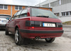 Fox Edelstahl Racing-Komplettanlage ab Kat Audi 80 quattro B4 Limousine/Avant mit Serien-Schürze 2x76mm rund scharf gerade mit Absorber