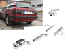 Fox Edelstahl Racing-Komplettanlage ab Kat Audi 80 quattro B4 Limousine/Avant mit Serien-Schürze 2x76mm rund scharf gerade mit Absorber