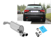 Fox Edelstahl Sportauspuff Audi A1 1.2l 1.6TDI 2x90mm rund eingerollt abgeschrägt