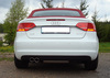 Fox Edelstahl Sportauspuff Ø70mm Audi A3 8P Cabrio 2x76mm rund eingerollt abgeschrägt