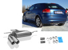 Fox Edelstahl Sportauspuff Audi A3 8P 2x76mm rund eingerollt gerade mit Absorber