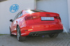 Fox Edelstahl Racing-Komplettanlage ab Kat Audi A3 8V 1.8 TFSI Limousine S-Line 2x80mm rund eingerollt abgeschrägt