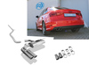 Fox Edelstahl Racing-Komplettanlage ab Kat Audi A3 8V 1.8 TFSI Limousine S-Line 2x80mm rund eingerollt abgeschrägt