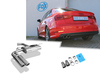 Fox Edelstahl Sportauspuff Audi A3 8V 1.8 TFSI Limousine S-Line 2x80mm rund eingerollt abgeschrägt