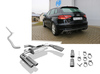 Fox Edelstahl Duplex Racing-Sportauspuffanlage ab Kat Audi A3 8V Sportback 1.4 je 2x90mm rund eingerollt abgeschrägt