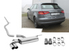 Fox Edelstahl Racing-Sportauspuffanlage ab Kat Audi A3 8V Sportback 1.4 2x80mm rund doppelwandig abgeschrägt