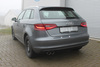 Fox Edelstahl Racing-Sportauspuffanlage ab Kat Audi A3 8V Sportback 1.4 2x80mm rund doppelwandig abgeschrägt