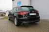 Fox Edelstahl Duplex Sportauspuff-Komplettanlage ab Kat Audi A3 8V Sportback 1.8TFSI je 2x90mm rund eingerollt abgeschrägt