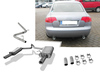 Fox Edelstahl Duplex Racing-Sportauspuffanlage ab Kat Audi A4 B7 Typ 8E Lim/Avant 1.9TDI je 76mm rund eingerollt mit Absorber