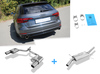 FOX Edelstahl Duplex Sportauspuff-Komplettanlage ab VSD Audi A4 B9 8W 2.0 TFSI Quattro je 100mm rund eingerollt abgeschrägt