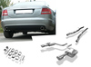 Fox Edelstahl Duplex Racing-Komplettanlage ab Kat Audi A6 4F Typ C6 quattro Limousine u. Avant 4.2l je 1x90mm rund eingerollt abgeschrägt mit Absorber