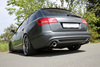 FOX Edelstahl Duplex Sportauspuff Audi A6 4F C6 Quattro Limousine u. Avant TDI je 100mm rund eingerollt abgeschrägt mit Absorber