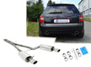 Fox Edelstahl Duplex Sportauspuff-Komplettanlage ab Kat Audi RS6 4B Tyo C5 Limousine u. Avant 140x90mm oval eingerollt abgeschrägt