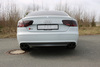 Fox Edelstahl Duplex Sportauspuff-Komplettanlage ab Kat Audi S8 4H Typ D4 je 2x90mm rund doppelwandig abgeschrägt