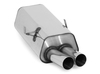 Fox Edelstahl Sportauspuff inkl. Verbindungsrohr BMW 3er E36 316i 318i Limo Touring Coupe Cabrio 2x76mm rund scharf gerade