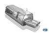 Fox Edelstahl Sportauspuff BMW 3er E36 Limo Touring Coupe Cabrio 135x80mm flachoval eingerollt abgeschrägt mit Absorber