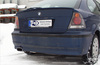 Fox Edelstahl Sportauspuff-Komplettanlage ab Kat BMW 3er E46 316Ti u. 318Ti Compact 135x80mm flachoval eingerollt abgeschrägt mit Absorber