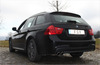 Fox Edelstahl Sportauspuff BMW 3er E90 E91 E92 E93 320d 2x76mm rund eingerollt abgeschrägt mit Absorber
