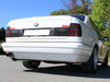 Fox Edelstahl Sportauspuff-Komplettanlage ab Kat BMW 5er E34 525i 24V Limousine u. Touring 2x76mm rund scharfkantig abgeschrägt