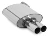 Fox Edelstahl Sportauspuff BMW 5er E39 Touring 2x76mm rund scharf gerade