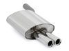 Fox Edelstahl Sportauspuff BMW 5er E60 E61 520i 523i 525i 530i Limousine u. Touring 2x76mm rund eingerollt gerade mit Absorber