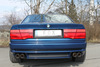 FOX Edelstahl Sportauspuff BMW 8er E31 850i 850Ci 220kW je 2x90mm rund doppelwandig abgeschrägt