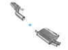 Fox Edelstahl Sportauspuff-Komplettanlage ab Kat BMW Z3 Roadster u. Coupe 2.0l 2.8l 2x70mm rund scharfkantig gerade