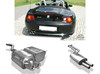 Fox Edelstahl Sportauspuff-Komplettanlage ab Kat BMW Z4 E85 Roadster u. Coupe 2x80mm rund eingerollt gerade mit Absorber