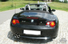 Fox Edelstahl Sportauspuff-Komplettanlage ab Kat BMW Z4 E85 Roadster u. Coupe 2x80mm rund eingerollt gerade mit Absorber