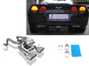 Fox Edelstahl Sportauspuff mittig Corvette C6 C06 Coupe u. Cabrio ab 2004 4x100mm rund eingerollt abgeschrägt
