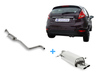 Fox Edelstahl Komplettanlage ab Kat Ford Fiesta MK7 JA8 inkl. Sport 1.0l Ecoboost ab 2012 2x86x54mm oval eingerollt abgeschrägt