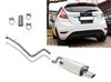 Fox Edelstahl Racing-Komplettanlage ab Kat Ford Fiesta MK7 JA8 inkl. Sport 1.2l ab 2008 145x65mm trapezförmig eingerollt nach unten & seitlich abgeschrägt