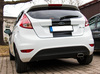 Fox Edelstahl Sportauspuff Ford Fiesta MK7 JA8 inkl. Sport 1.2l + Diesel ab 2008 145x65mm trapezförmig eingerollt nach unten & seitlich abgeschrägt