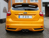 Fox Edelstahl Sportauspuff Mittig Ford Focus 3 ST 2x 115x85mm oval eingerollt abgeschrägt ohne Absorber