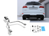 Fox Edelstahl Duplex Sportauspuff Ford Focus 3 Turnier 1.0l Ecoboost mit Styling-Paket je 115x85mm oval eingerollt abgeschrägt