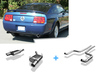 Fox Edelstahl Duplex Sportauspuff-Komplettanlage ab Kat Ford Mustang GT Coupe 4.6l ab 2005 je 100mm rund doppelwandig abgeschrägt