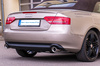 Fox Edelstahl Duplex Sportauspuff Audi A5 Cabrio inkl. Quattro 1x100mm rund eingerollt abgeschrägt mit Absorber
