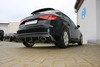 Fox Edelstahl Duplex Racing-Sportauspuffanlage ab Kat Audi A3 8V Sportback 1.8TFSI 160x90mm Porsche-Design oval eingerollt seitlich abgeschrägt