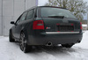 Fox Edelstahl Duplex Sportauspuff Audi A6 u. S6 quattro 4B Typ C5 Limousine u. Avant 115x85mm oval eingerollt abgeschrägt