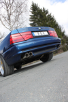 FOX Edelstahl Sportauspuff BMW 8er E31 850i 850Ci 220kW je 2x90mm rund doppelwandig abgeschrägt