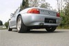 Fox Edelstahl Sportauspuff-Komplettanlage ab Kat BMW Z3 Roadster u. Coupe 2.0l 2.8l 2x70mm rund eingerollt gerade mit Absorber